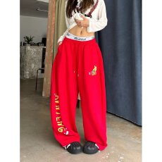批发美式复古辣妹嘻哈爵士舞松紧腰抽绳休闲卫裤<b class='q'>男</b>女街舞宽松拖地裤潮