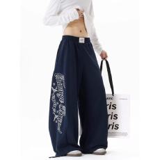 批发美式高街印花弯刀裤男款秋季潮牌阔腿街舞裤子hiphop拖地休闲卫裤