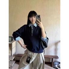 批发纯棉复合 美式假两件polo领卫衣男款半拉链长袖T恤格纹翻领套头衫