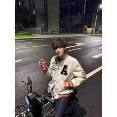 原版面料400G原工艺无色差 美式重磅复古棒球刺绣秋冬夹克男外套