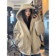 批发原版面料工艺 美式连帽座山雕<b class='q'>皮衣</b>外套棉服男女冬季加厚毛领棉衣
