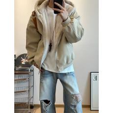 批发原版面料工艺 美式座山雕连帽棉服外套男女<b class='q'>秋</b>冬加厚保暖毛领夹克