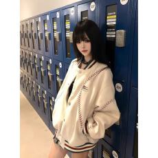 批发全刺绣 美式刺绣夹克男女冬季设计感棒球纹理<b class='q'>外套</b>学院风上衣