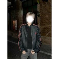 批发原版面料 立领条纹机车皮衣夹克男春季复古美式潮牌外套