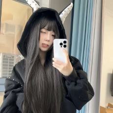 批发高克重华棉复合 黑色铆钉兔耳<b class='q'>卫衣</b>开衫女2025秋季美式学院风<b class='q'>外套</b>