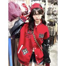 批发350g毛呢+加厚皮 美式高街嘻哈刺绣棒球服男女春<b class='q'>秋</b>新款小众外套潮