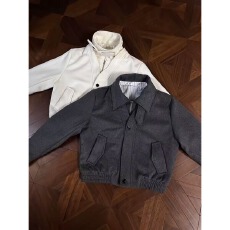 批发原版做法 美式假两件双门禁正肩毛呢夹克男女春秋cleanfit外套