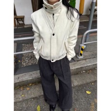 批发原版做法 假两件双门禁可切换领正肩夹克男女宽松高质感春季外套