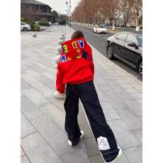 批发华棉复合320克 原版做法/包边 彩色字母毛巾绣连帽<b class='q'>开衫</b>卫衣<b class='q'>男</b>女