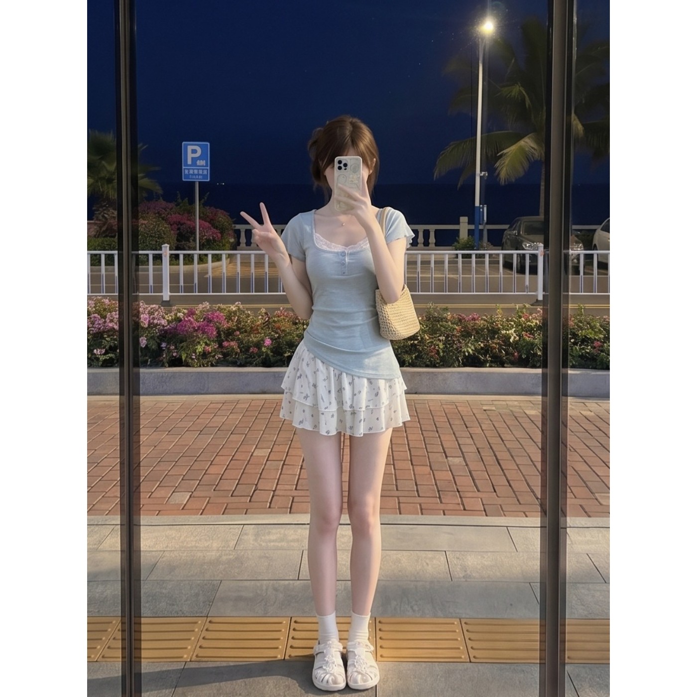 실사 재고 있음 달콤한 매운맛 덜 여자 칼라 꽃무늬 반팔 여성 드레스 여름 특별 아름다운 꼬집기 허리 작은 치마