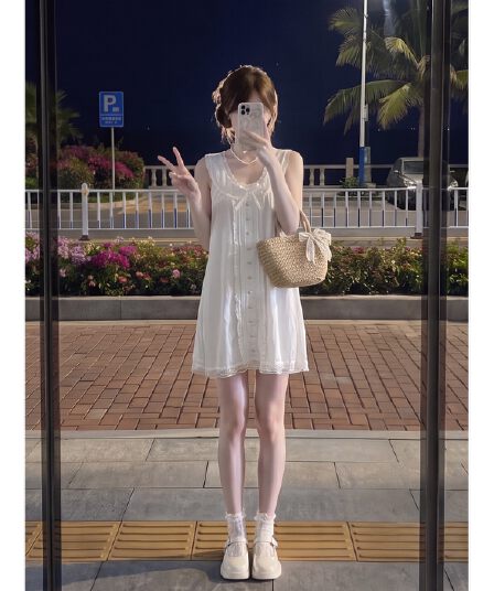 실사 재고 있음 ss 남양 첫사랑 free peop 민소매 베이비 칼라 나비 매듭 드레스