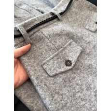 批发挚爱推荐！高品质灰色羊毛呢裤女冬季新款气质通勤显瘦直筒弯刀裤