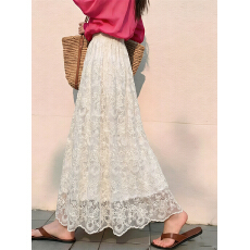 批发淑女风蕾丝半裙2026春季新款韩版高腰显瘦减龄气质半身裙女长<b class='q'>裙子</b>