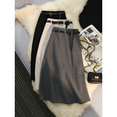 批发实拍# 150小矮个子毛呢半身裙女秋冬加厚显瘦高腰伞裙<b class='q'>中长款</b>显高