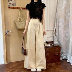 批发实拍#150小矮个子松弛感女春<b class='q'>夏</b>正肩修身显瘦显高T恤短款上衣