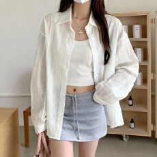 批发实拍#150小矮个子冰丝防晒衬衫女<b class='q'>夏</b>轻薄气质衬衣高级长袖上衣外套