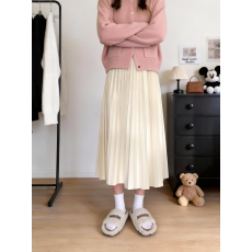 批发实拍#150小矮个子毛呢百褶<b class='q'>半身</b>裙女秋冬高腰中长款a字裙显瘦垂感