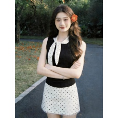 批发实拍#150小矮个子法式波点半身裙女春高腰直筒a字包臀短裙xs显高