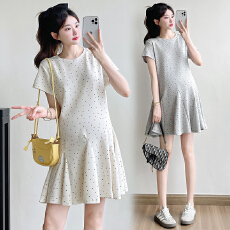 批发实拍   新款夏季经典波点针织款孕妇连衣裙