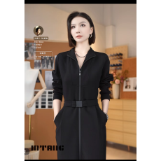 批发【先行者】MTANG蜜糖气质带腰带时尚设计师款冲锋<b class='q'>连衣裙</b>447