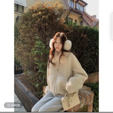 批发韩系温柔慵懒毛毛外套2025<b class='q'>冬</b>季加厚高级感毛领保暖夹克上衣