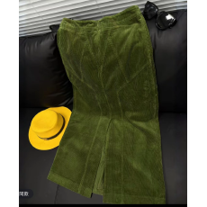 批发大萍子家 复古高腰显瘦灯芯绒半身裙设计感2683