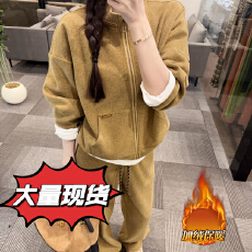 批发官图 高级感穿搭套装女<b class='q'>秋</b>冬加绒慵懒风时尚休闲显瘦减龄三件套