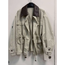 批发经典皮领收腰巴恩风外套