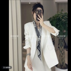 批发超轻盈阔版纯色西服外套！高智感外套新款简约无领西装