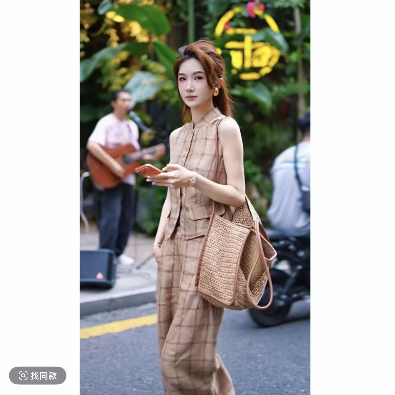 yiyiya.guo 예술 예술 아 크리 딘 영국식 감정 여름 아마 베스트 바지 세트