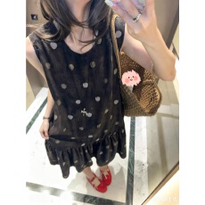 批发3号晚7点上新 碳棕晕染<b class='q'>波点</b> 莱赛尔亚麻 无袖背心式<b class='q'>连衣裙</b> 有口袋