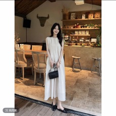 FAR ROOM素影茶歇夏季法式无袖显瘦设计感连衣裙
