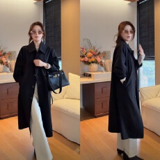 批发L·P“气场风衣”早秋精品.獨家定制廓形轻便中长款静奢风衣女