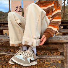 批发【薄款，加绒】翻边<b class='q'>格子</b>休闲运动<b class='q'>裤</b>女春秋新款学生韩版阔腿<b class='q'>裤</b>