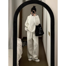 批发薄款，加绒连帽卫衣套装女春<b class='q'>秋</b>款学生韩版宽松长袖长裤两件套