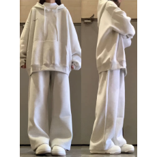 批发薄款，加绒连帽卫衣套装女春<b class='q'>秋</b>款学生韩版宽松长袖长裤两件套