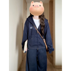 批发薄款，加绒春<b class='q'>秋</b>新款开衫连帽卫衣套装女学生宽松百搭两件套