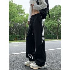 批发美式机能三条杠冲锋裤男女夏季新款学生<b class='q'>韩版</b>休闲运动长裤