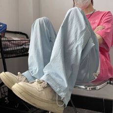 批发多巴胺速干休闲<b class='q'>运动</b>长裤女夏季新款学生韩版宽松直筒裤