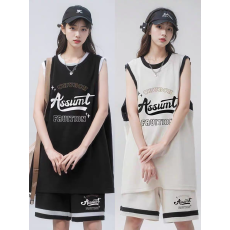 批发假两件休闲运动套装女<b class='q'>夏</b>季新款学生韩版宽松百搭两件套