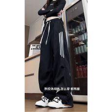 批发美式复古三条杠工装裤女春秋新款休闲运动长裤