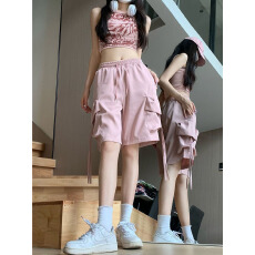 批发美式工<b class='q'>装</b><b class='q'>裤</b>女夏季新款短<b class='q'>裤</b>学生<b class='q'>韩版</b>宽松五分<b class='q'>裤</b>潮