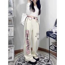 批发复古潮流直筒裤女春<b class='q'>秋</b>新款学生韩版宽松跳舞辣妹阔腿裤