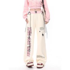 批发复古潮流直筒裤女春<b class='q'>秋</b>新款学生韩版宽松跳舞辣妹阔腿裤