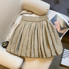 批发实拍~高腰显瘦毛针织百褶半身裙女秋<b class='q'>冬</b>季防走光百搭甜美短裙