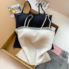 批发实拍甜美<b class='q'>可爱</b>纯白背心透气2026春季新款温柔气质精致花边内搭上衣