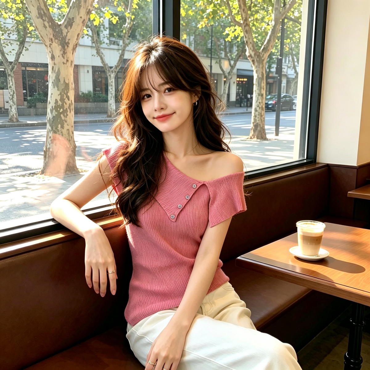 고급 센스 품격 빅 칼라 단추 반팔 티셔츠 여성 여름 새로운 몸매 가꾸기 슬림해 보이는 디자인 센스 니트 맨위