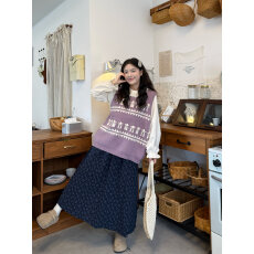 批发实拍实价~韩系甜美花边领<b class='q'>衬衫</b>针织提花马甲<b class='q'>碎花</b>半身裙