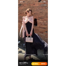 批发Catyears猫年 一见倾心~复古撞色抹胸大蝴蝶结度假裙鱼尾裙<b class='q'>连衣裙</b>