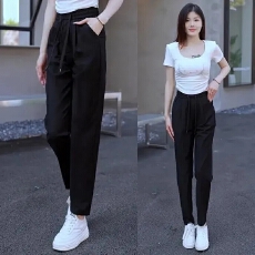 批发2026新款休闲百搭显瘦运动裤春季薄款宽松显瘦小个子高腰九分裤子